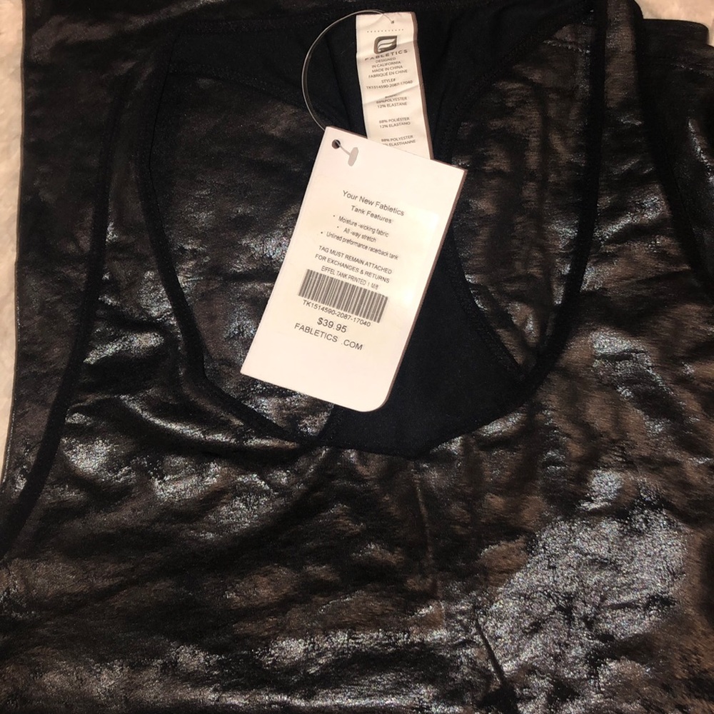 Fabletics Metallic Black Tank - Picture 3 of 4